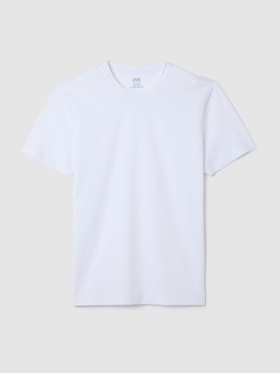 White regular fit pure cotton t-shirt_4