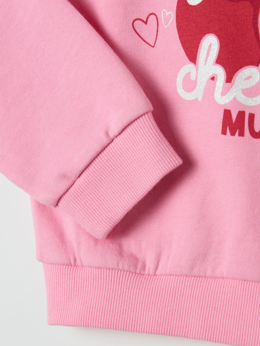 Sweatshirt with flounce and "I love you cherry much” print_2