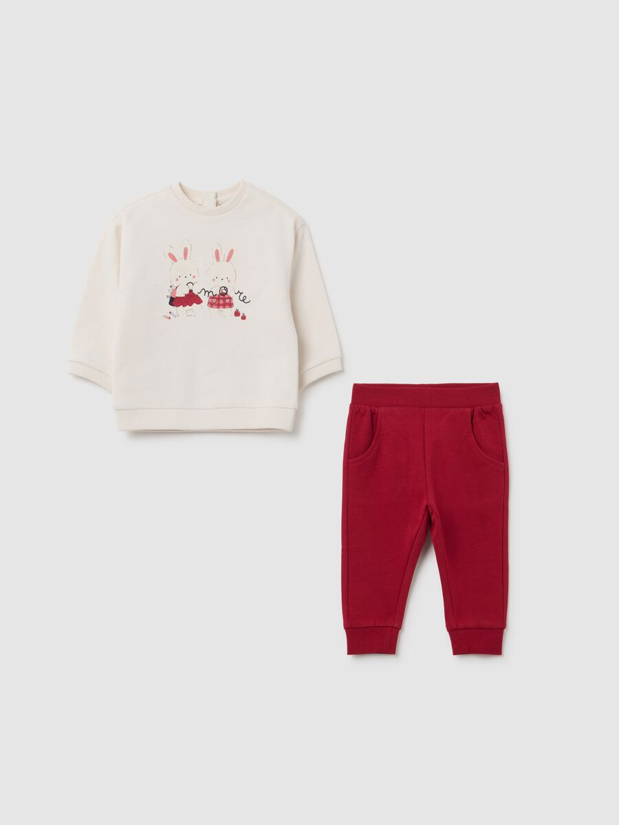 Set bianco e rosso in cotone_0