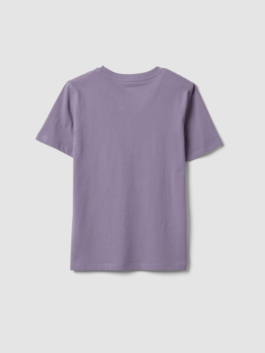 T-shirt viola in puro cotone organico a girocollo regular fit_6
