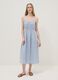 Blue striped pure cotton regular-fit dress with thin straps_1