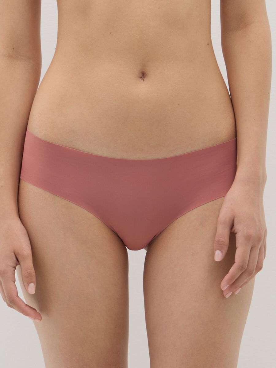 High-waist briefs in pink stretch fabric_1