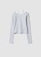 T-shirt grigia in cotone elasticizzato con spalline slim fit_2
