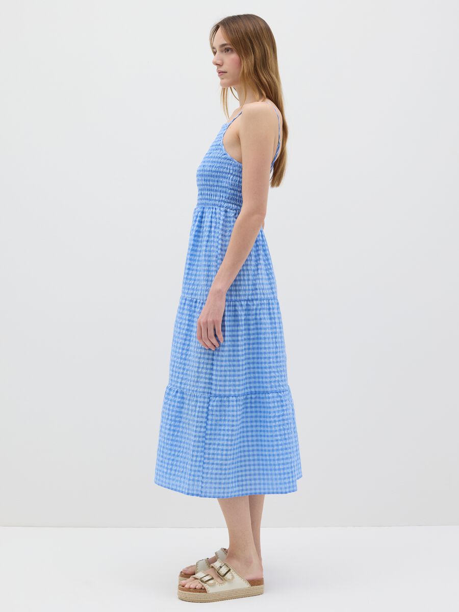 Long blue checked dress B.Angel_2