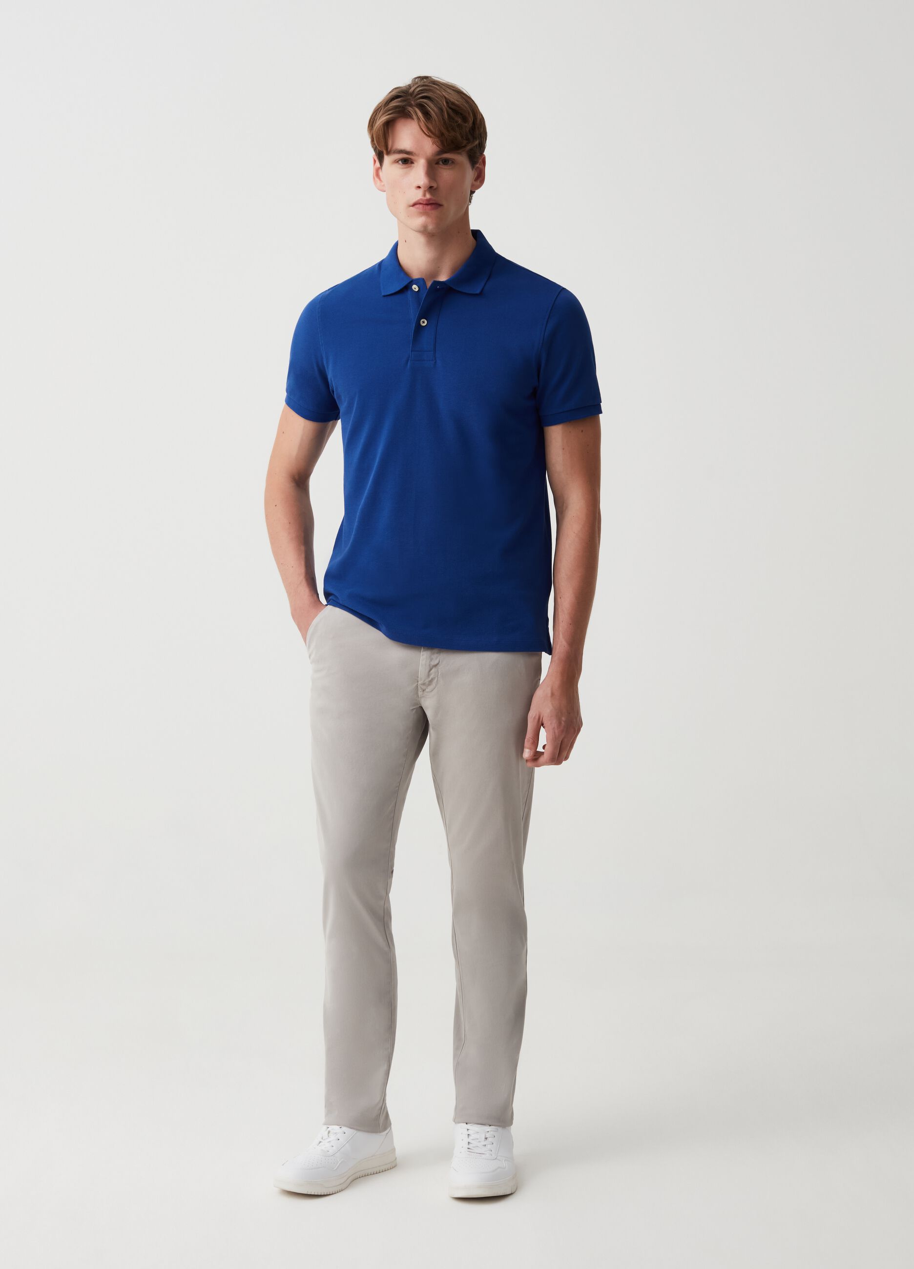 Pantalone chino slim fit in cotone stretch