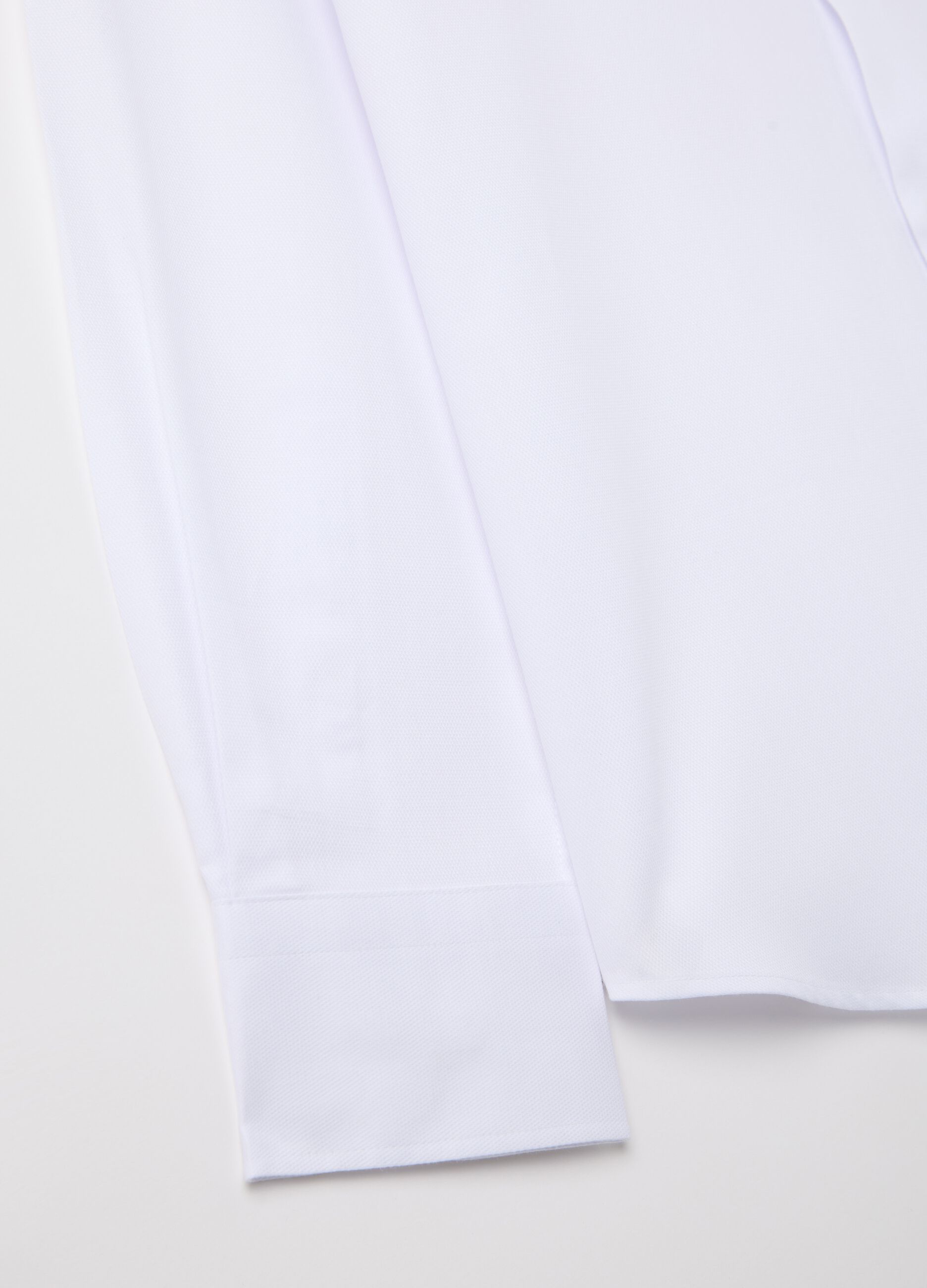 Camicia slim fit easy iron in cotone oxford bianco