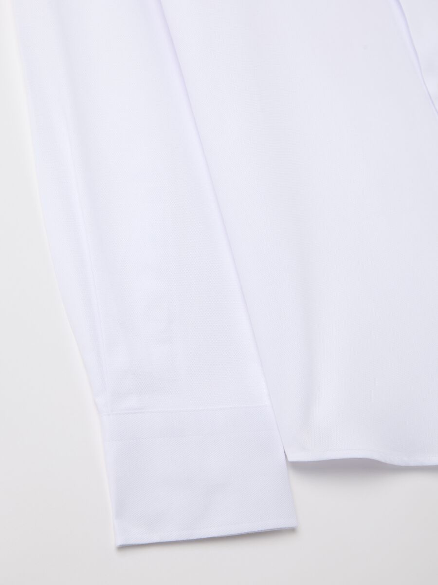 Slim-fit easy-iron shirt in white Oxford cotton_5