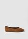 Brown genuine leather ballet flats without lining_0