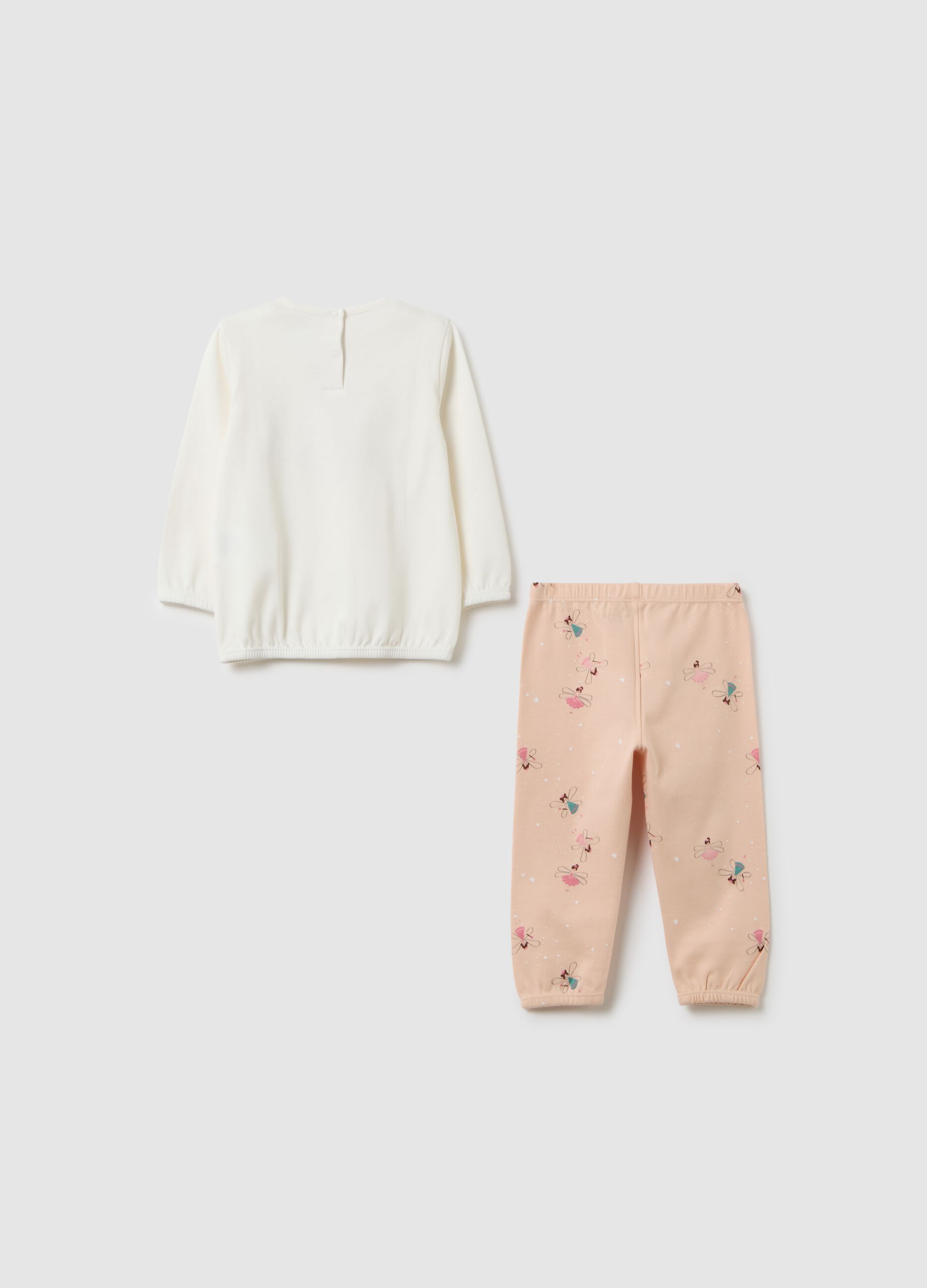 White and pink cotton pyjamas for girls