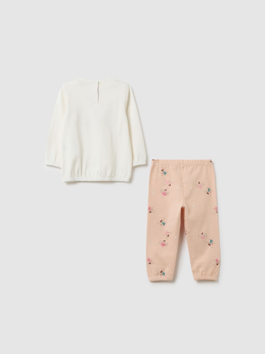 White and pink cotton pyjamas for girls_1