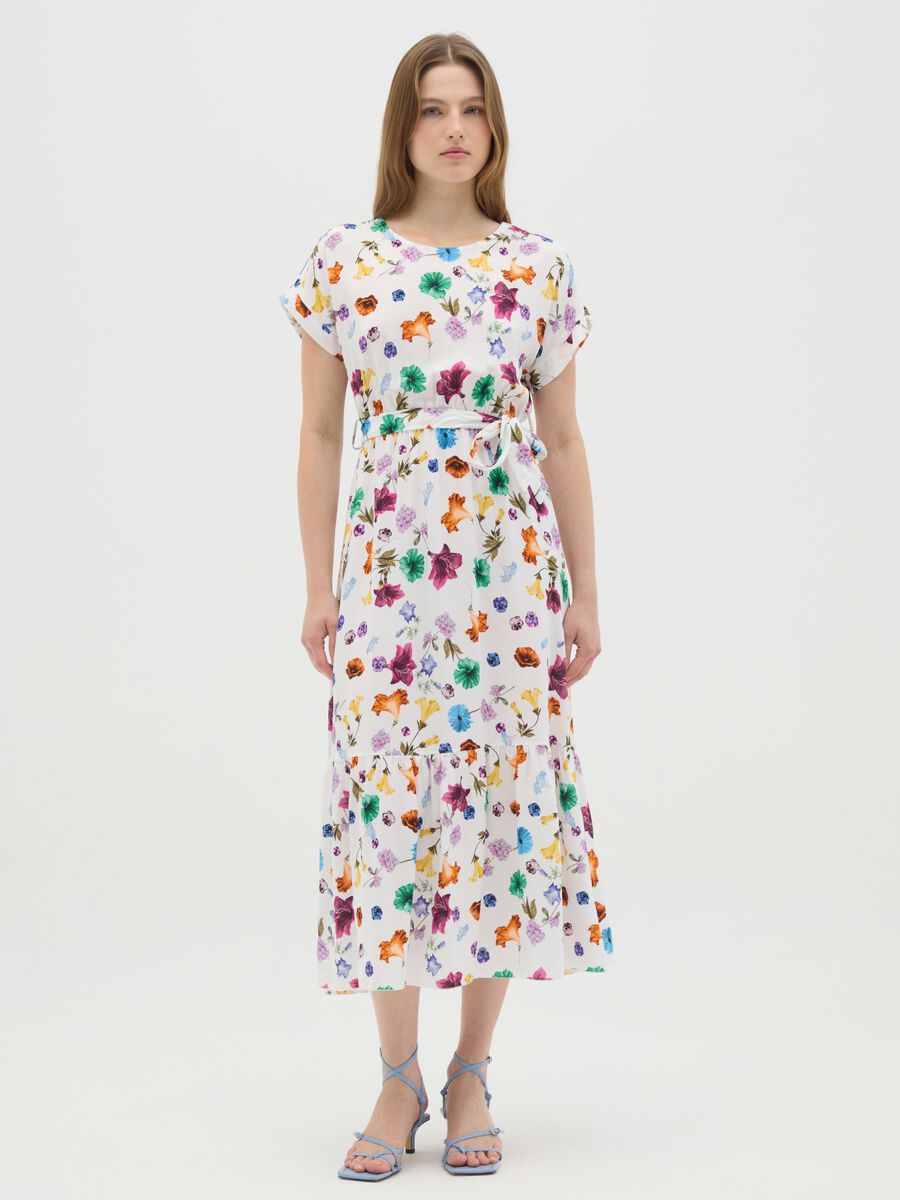 Abito lungo da donna in viscosa multicolor regular fit_0