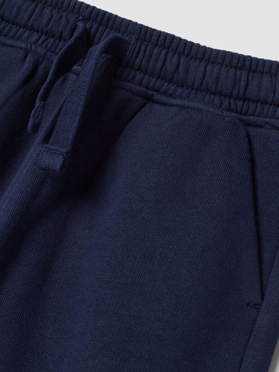 Pantaloni jogger blu in misto cotone e viscosa_3