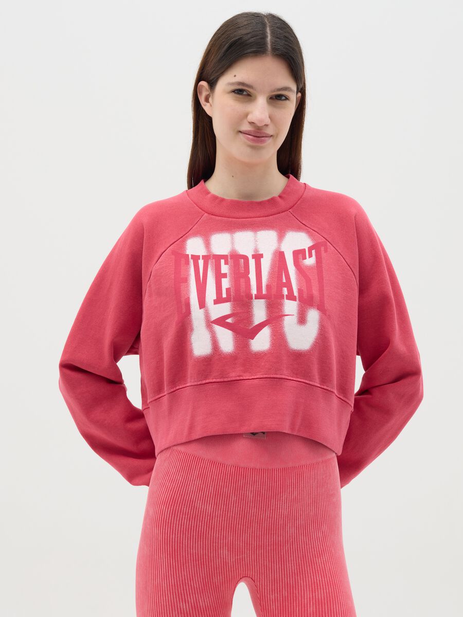 Cropped sweatshirt with logo print_0