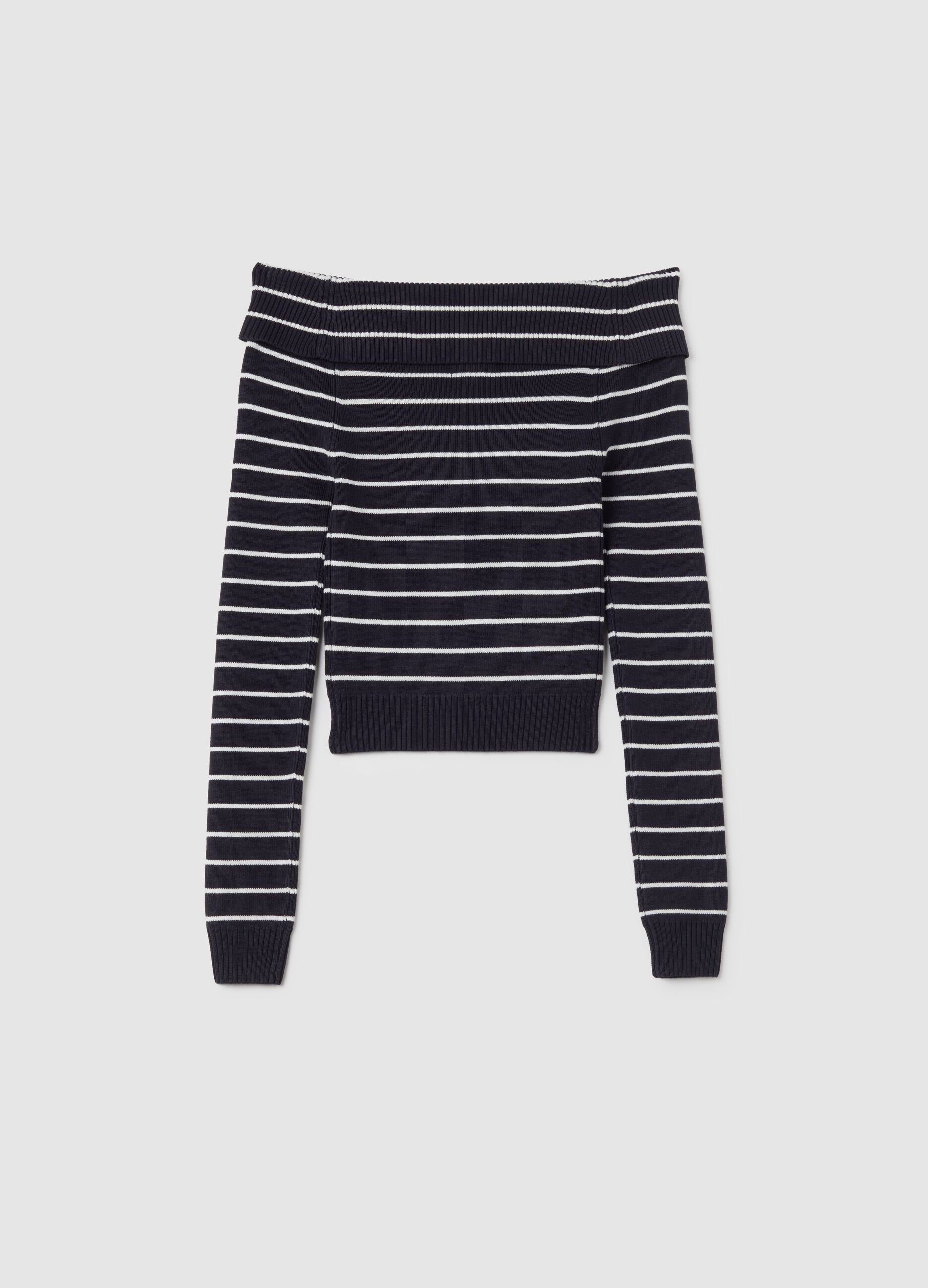 Girls' fitted blue and white blended top