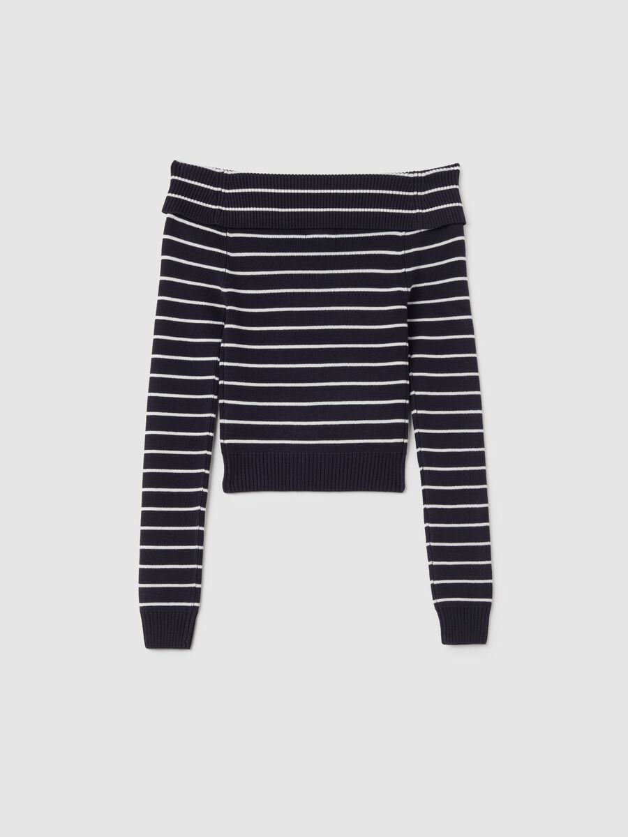 Girls' fitted blue and white blended top_4