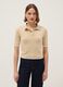 Beige Viscose Blend Polo Regular Fit_0