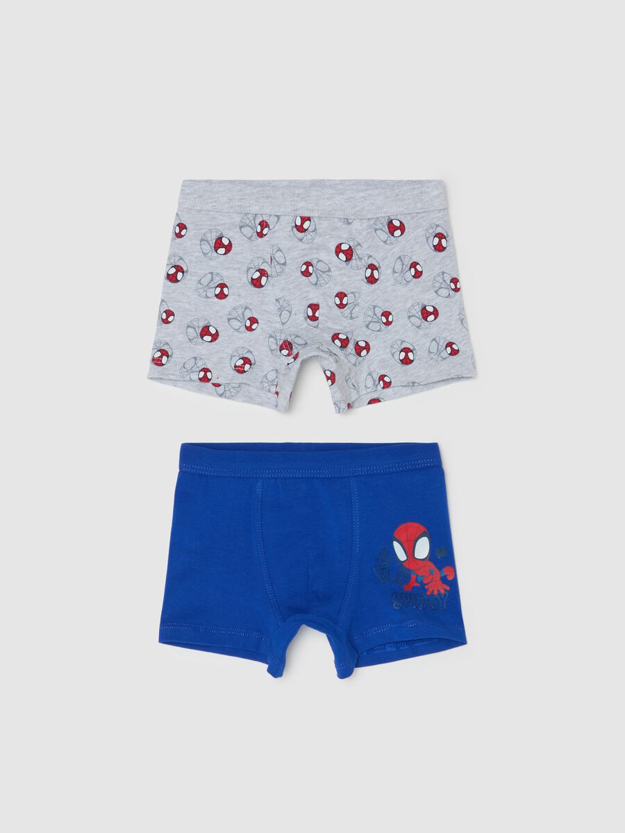 Two-pack boxer shorts in stretch cotton with Spidey print_0