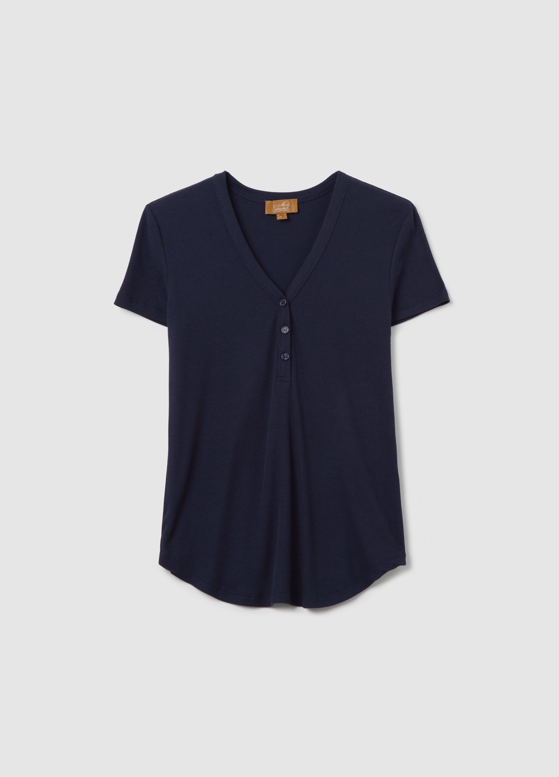 T-shirt premaman a costine scollo serafino