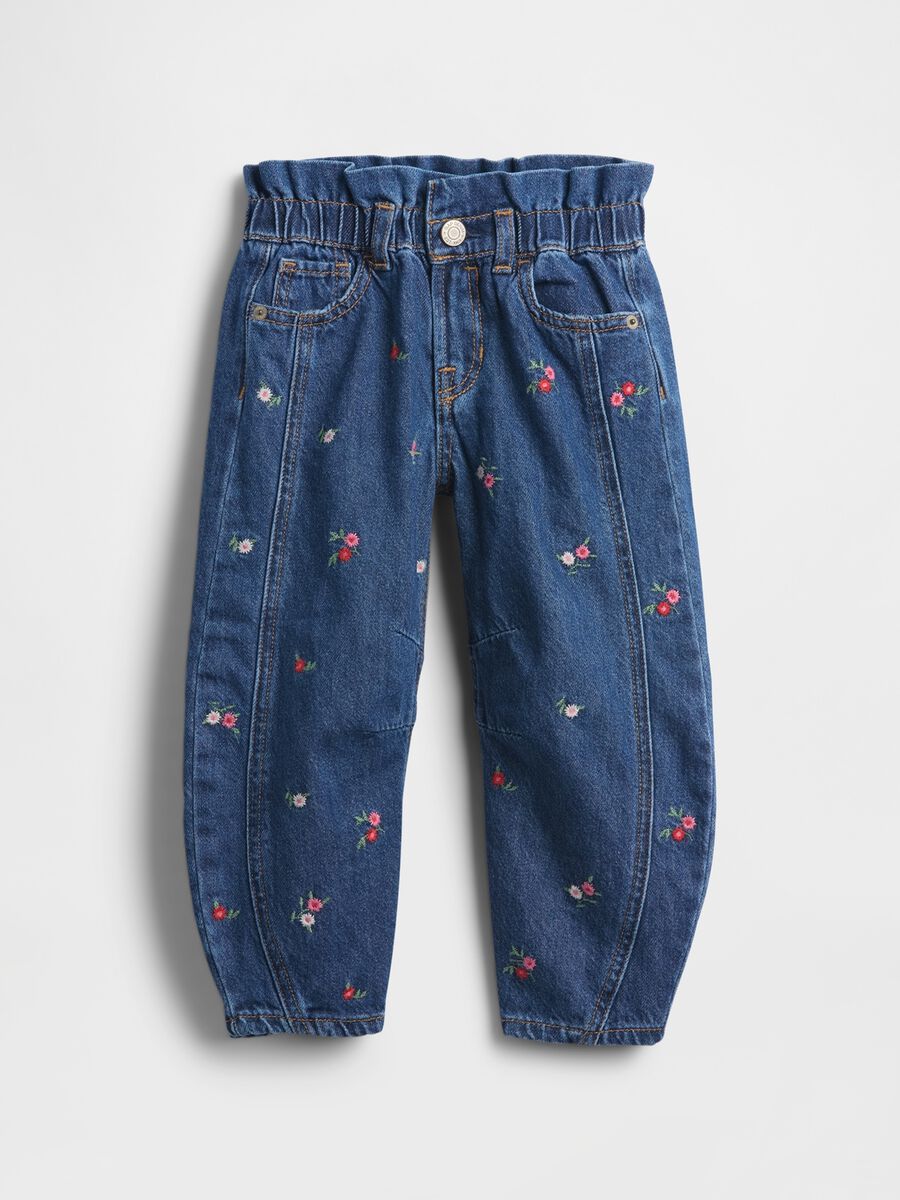 Blue paper bag jeans for girls_1