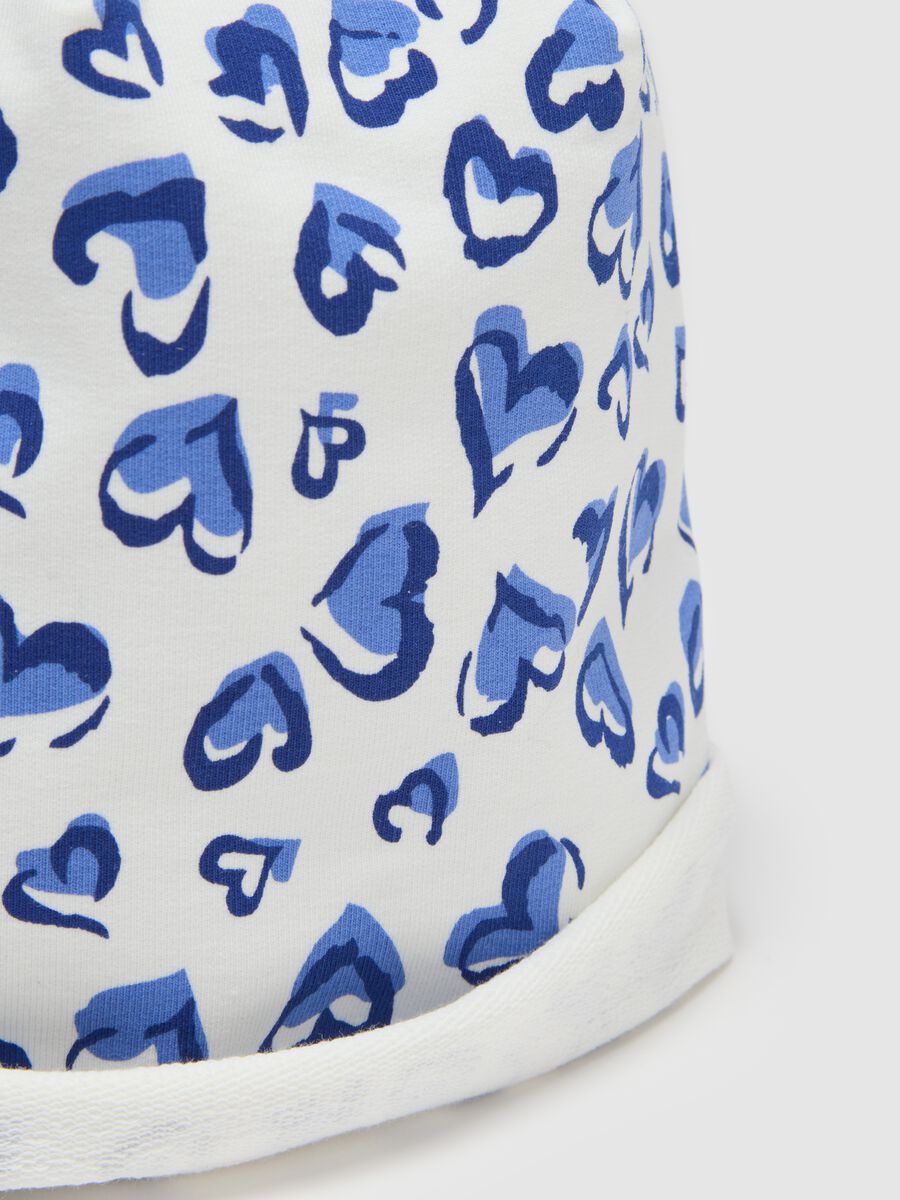 Multicolour Stretch Cotton Hat with Hearts for Girls_1