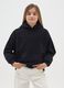 Girls' black cotton blend oversized hoodie_0