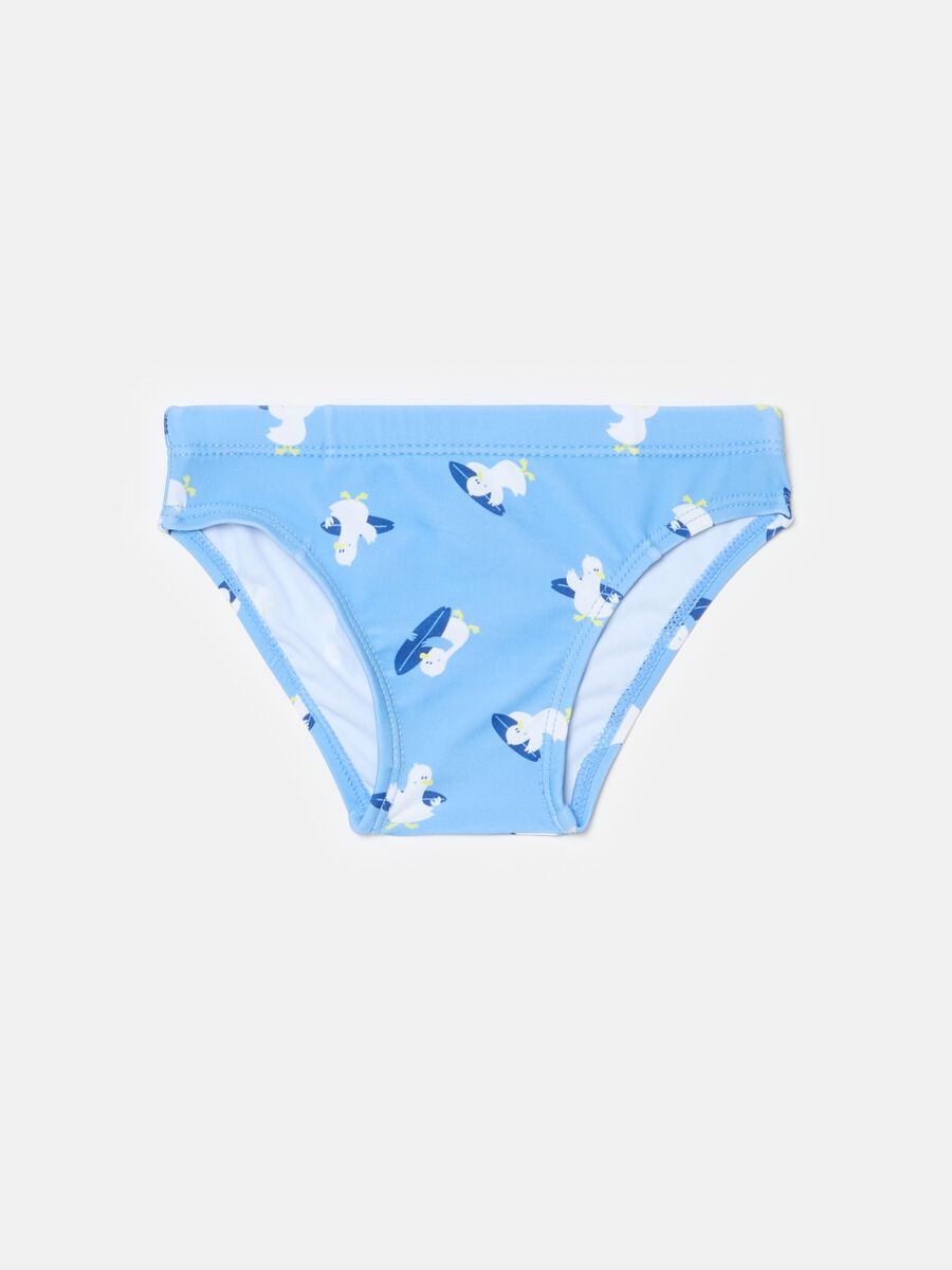 Swim briefs with seagull print_0