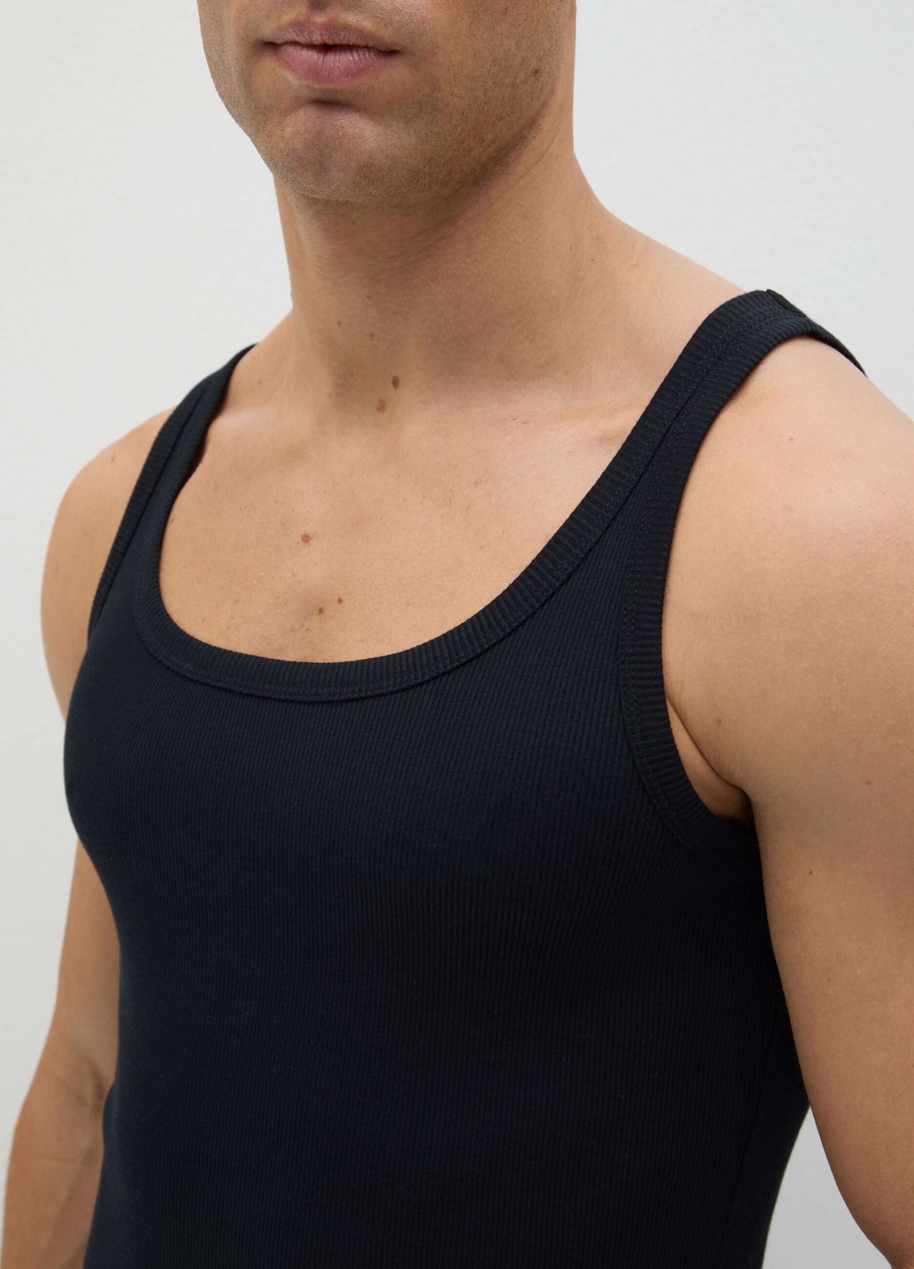 Black pure cotton OVS vest