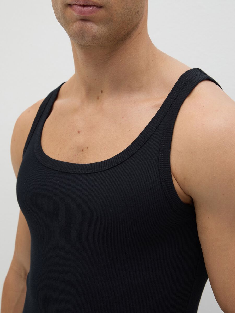 Black pure cotton OVS vest_2