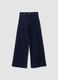 Jeans blu scuro wide leg in cotone elasticizzato_0