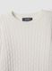 White cable-knit crew-neck jumper, regular fit_5