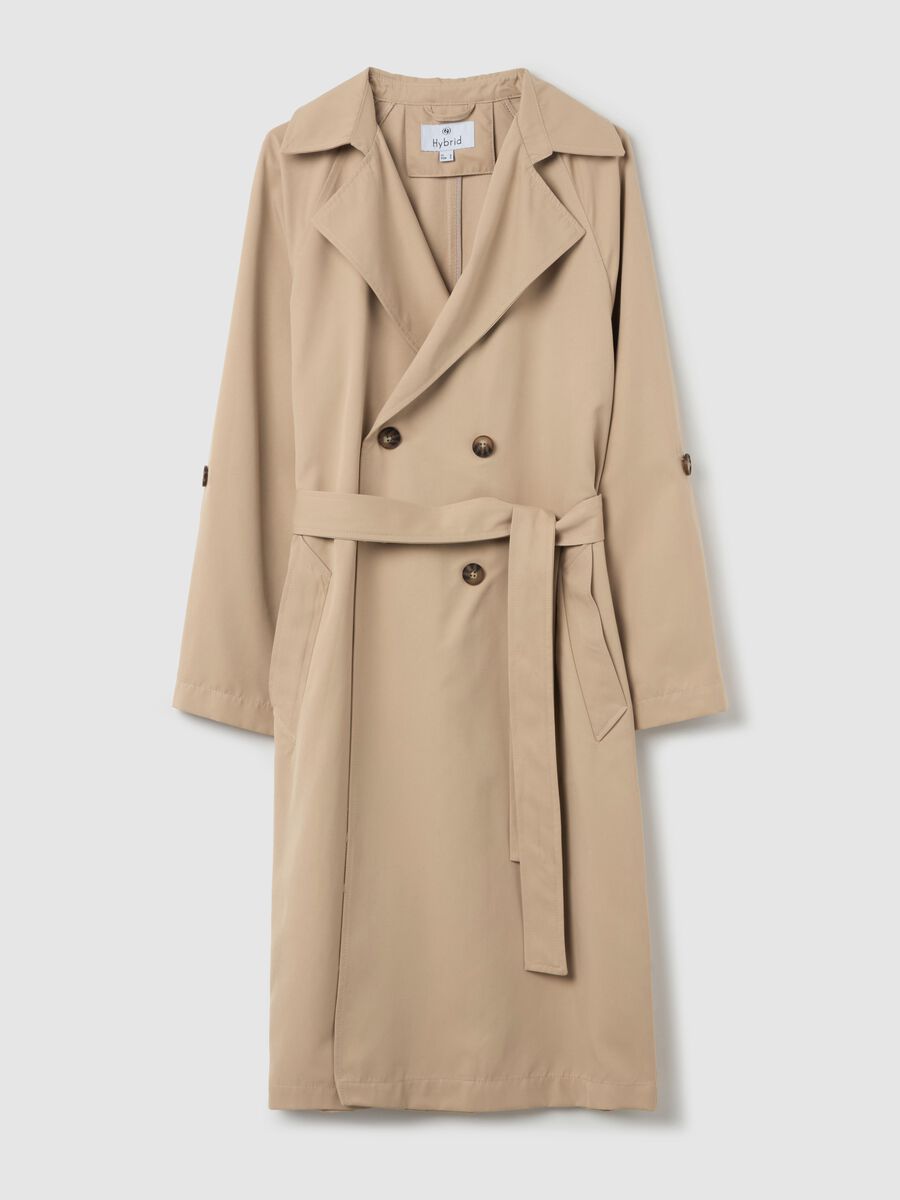 Double-breasted trench coat with buttons and belt_4