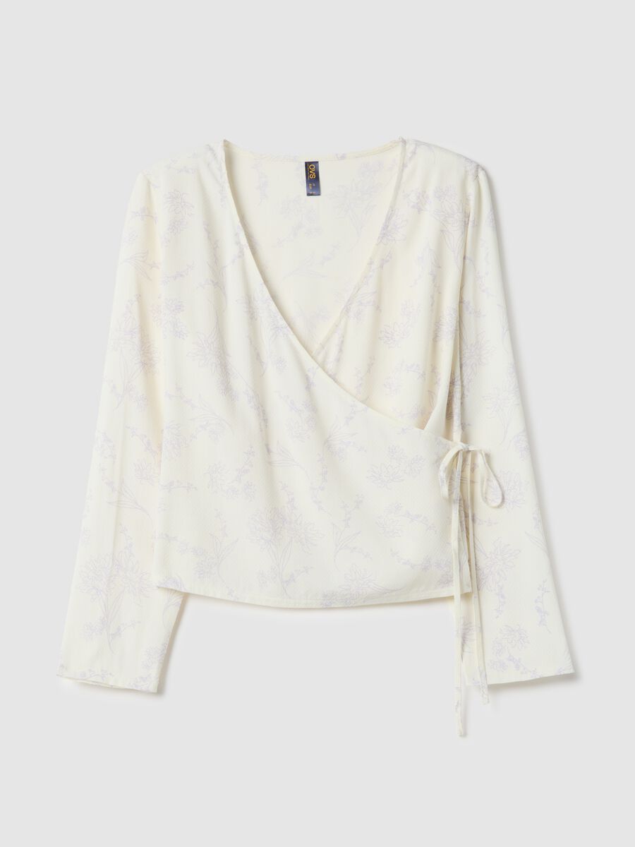 Top pigiama bianco in pura viscosa con chiusura laterale a nodo_4