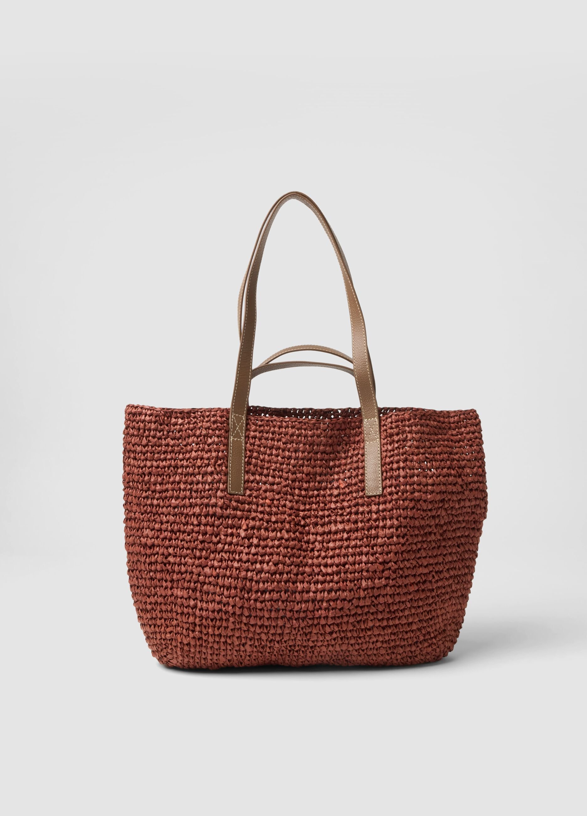 Borsa shopper in puro tessuto carta marrone