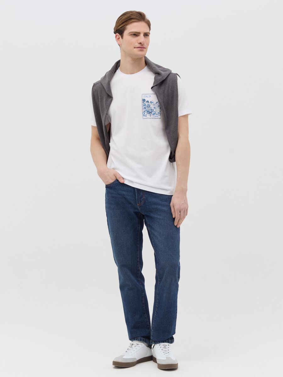 Cotton T-shirt with "Italia Capri" print_1