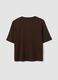 Brown boxy-fit T-shirt in a cotton&ndash;viscose blend_1