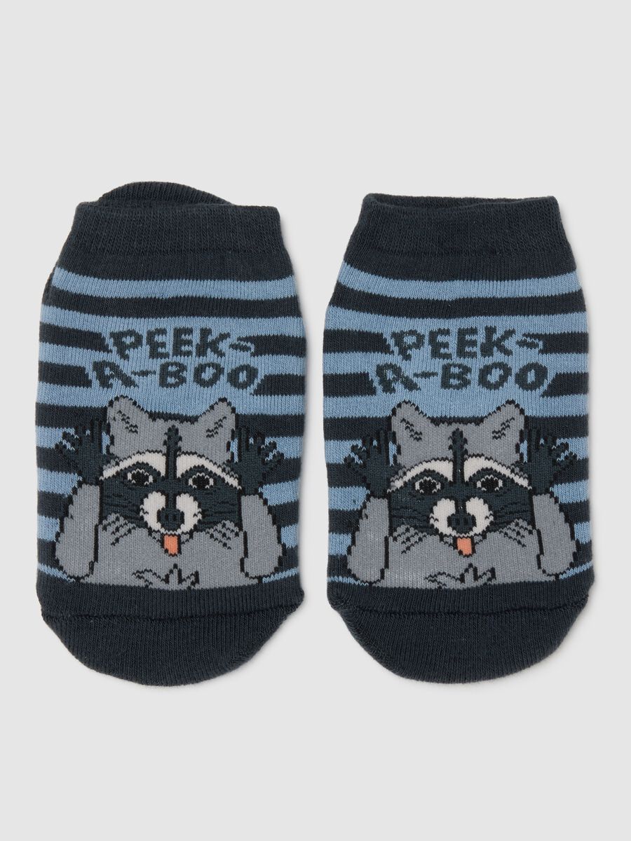 Children's Non-Slip Cotton Blend Blue Socks_0