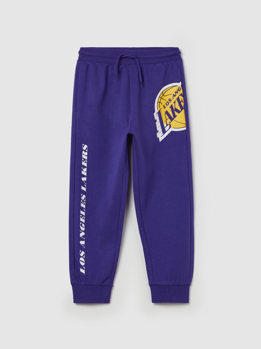 Joggers with NBA Los Angeles Lakers print and drawstring_0