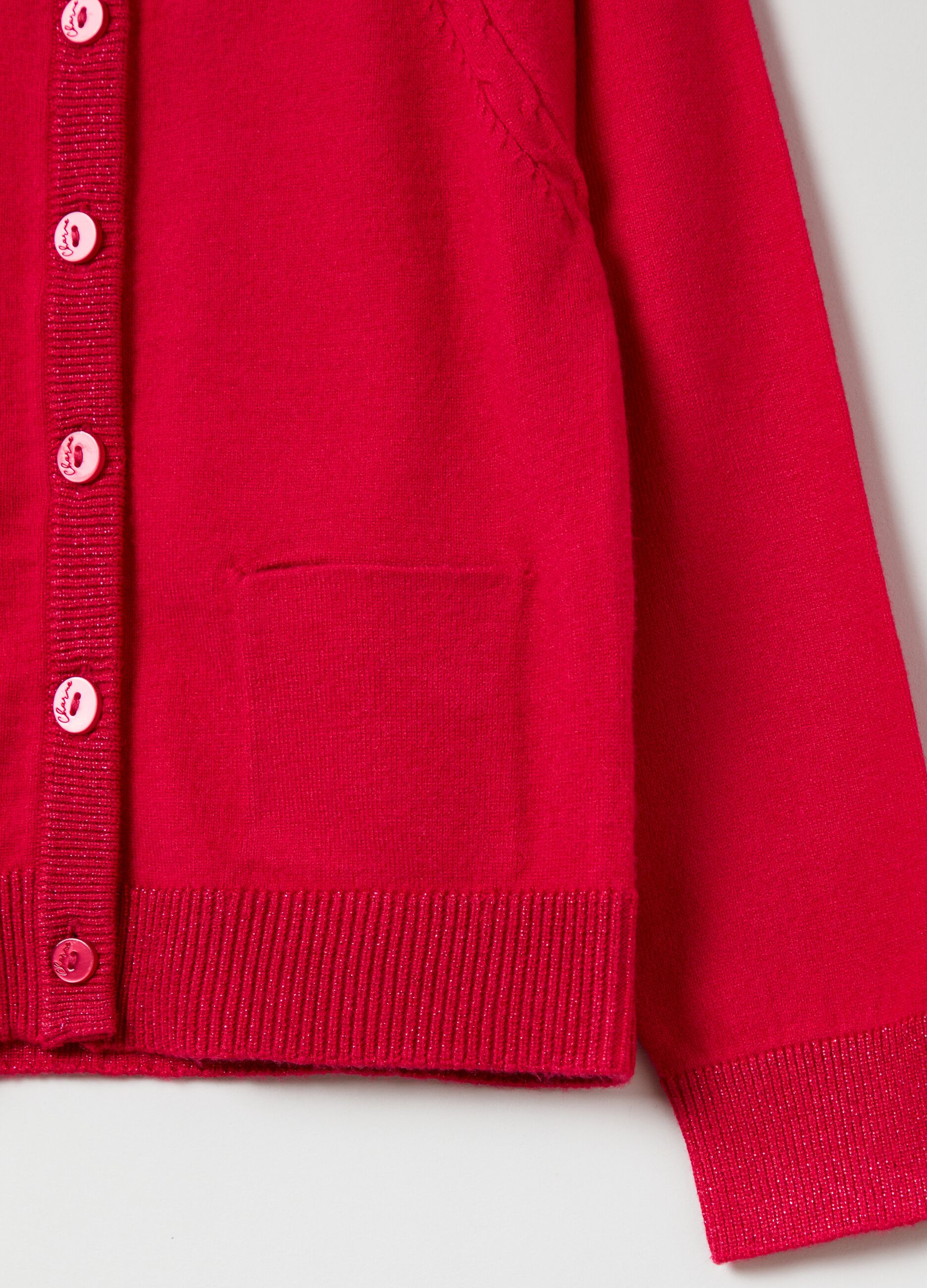 Cardigan girocollo con lurex_2