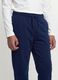 Pantaloni jogger blu in misto cotone organico e viscosa_2