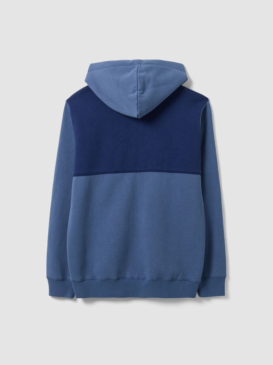 Blue cotton-blend hooded sweatshirt with logo_6