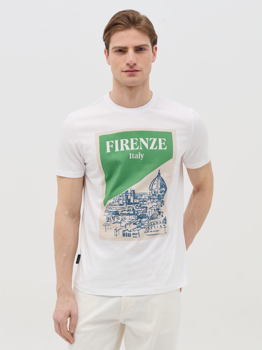 Cotton T-shirt with "Firenze Italy" print_0