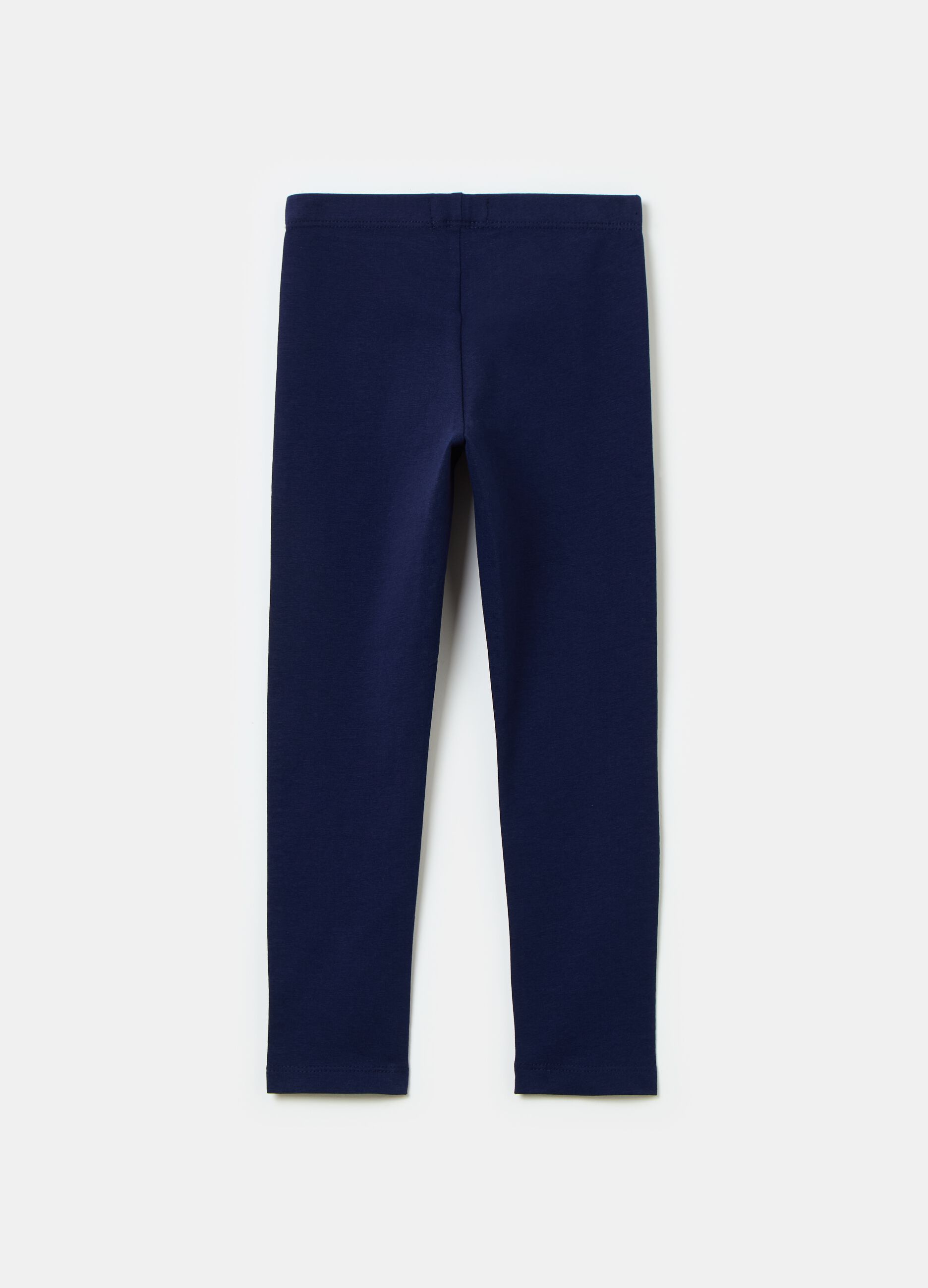 Leggings in cotone stretch con strass