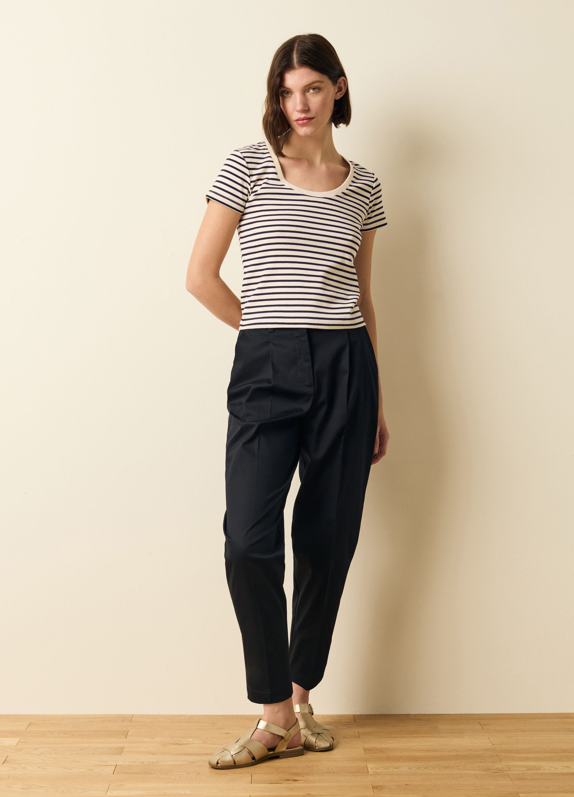 Striped cotton T-shirt