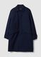 Navy blue padded wool and stretch viscose coat, oversized fit_0