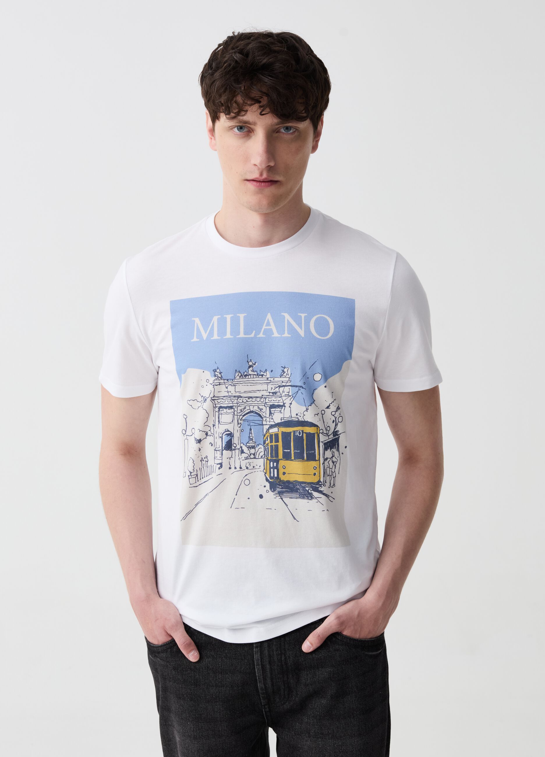 Ovs T-shirt in cotone con stampa Milano