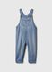 Organic cotton dungarees with teddy bear embroidery_0