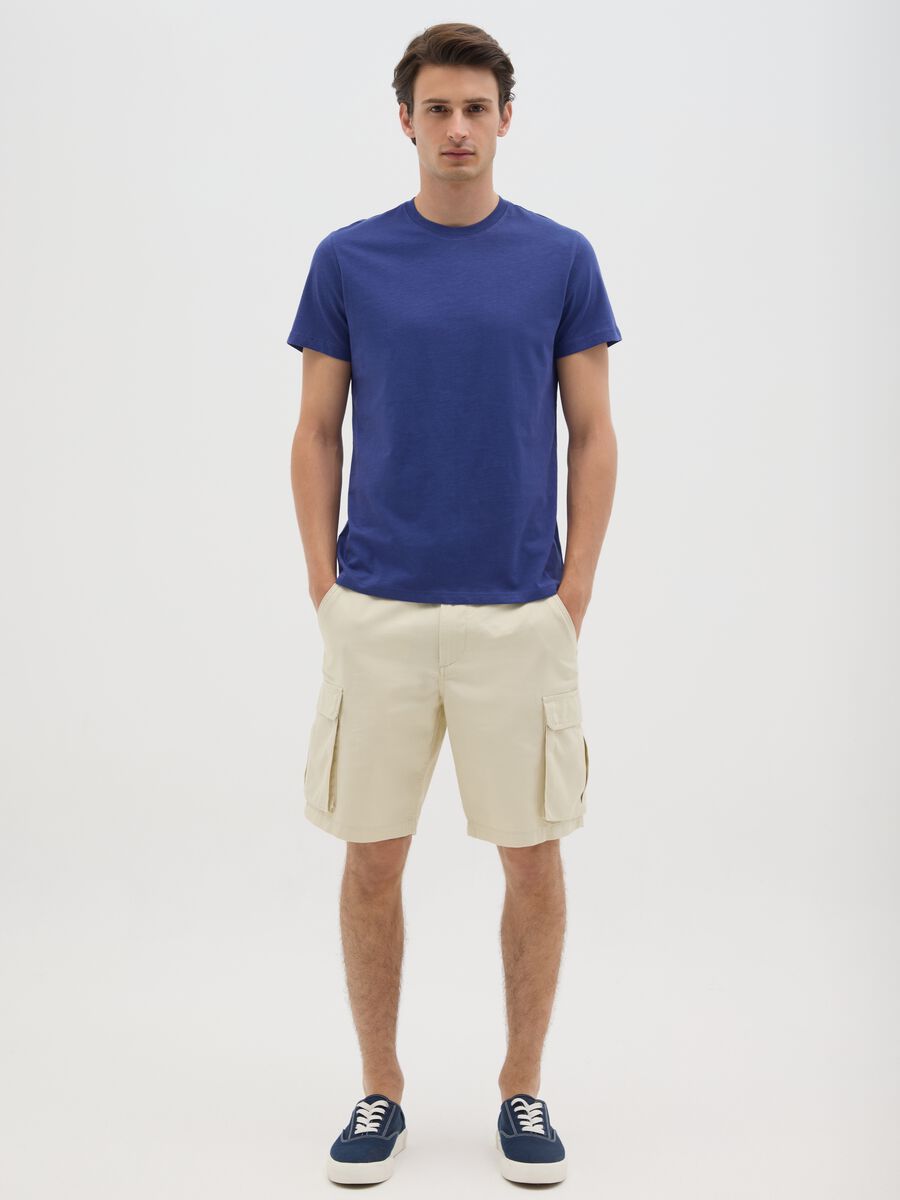 Men's Fitted Blue Cotton T-shirt_1