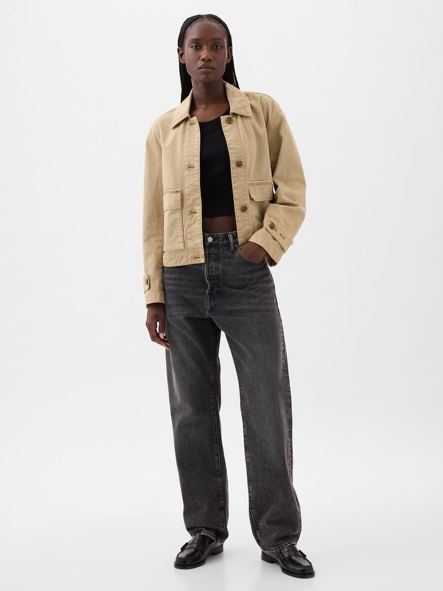 Utility shacket in cotton_1