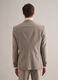 Slim fit beige check cotton blend jacket with lapel_2