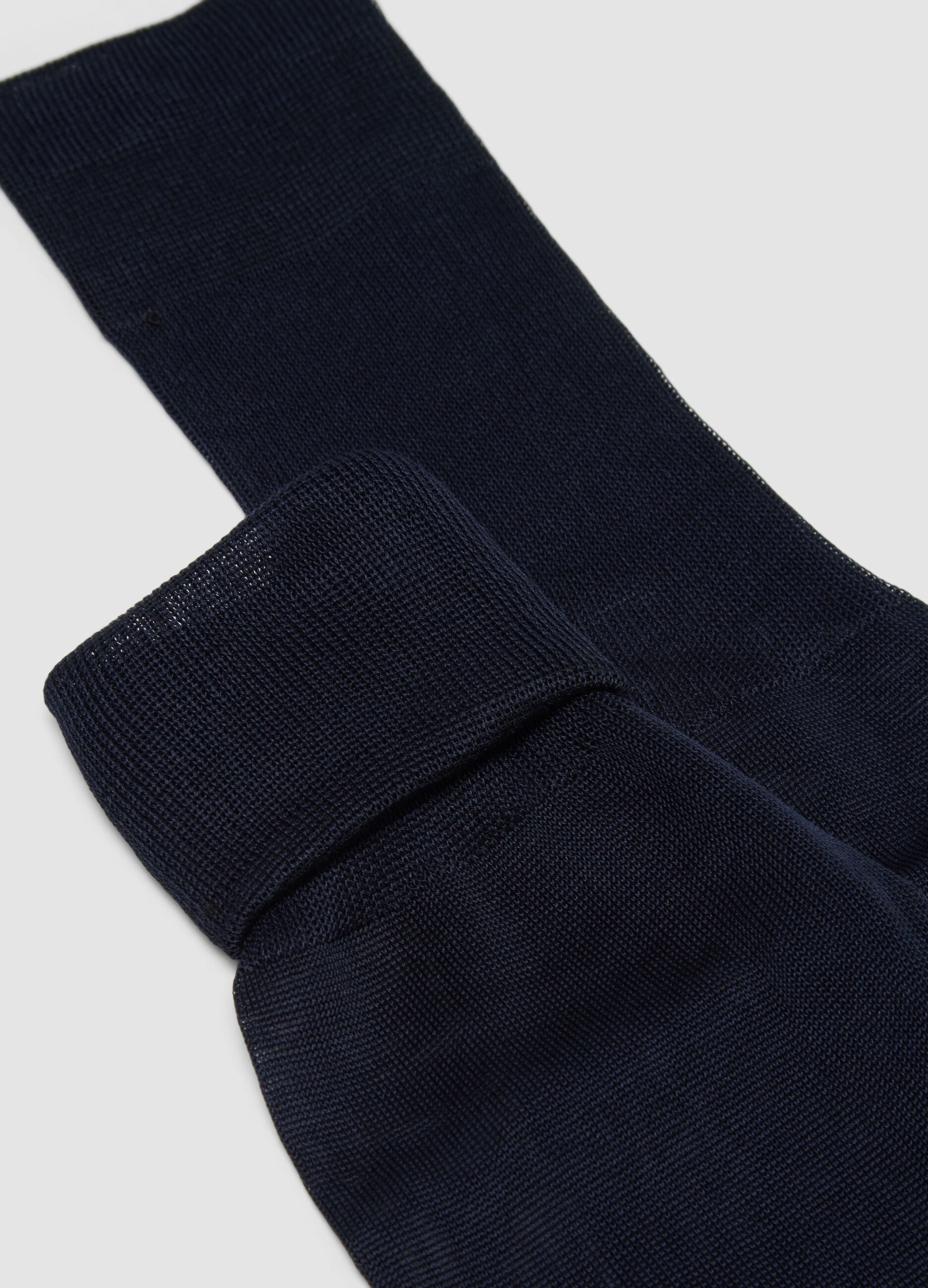 Blue long socks in pure cotton